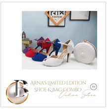 Load image into Gallery viewer, Limited Edition - Luxury Lace Shoe Set - Many colours &amp; Sizes (Shoe + Clutch) Wedding

