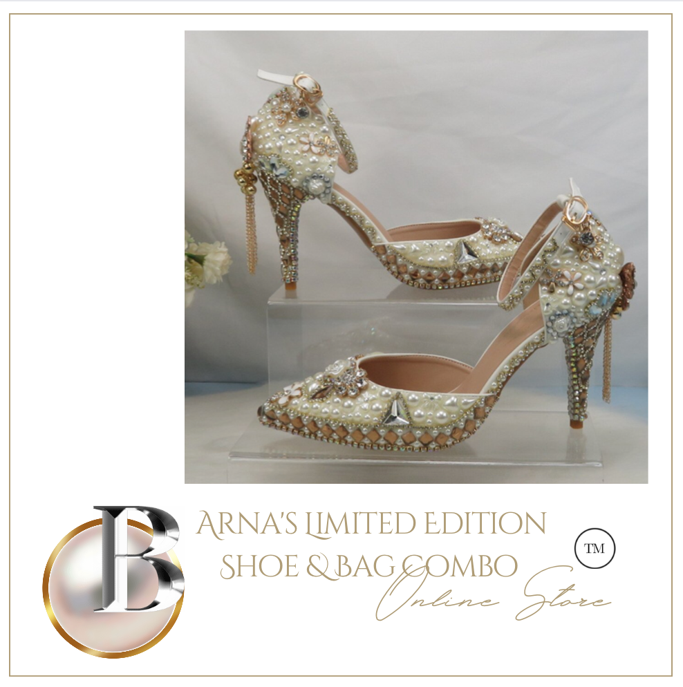 Limited Edition - Luxury Lace Shoe Set - Many colours & Sizes (Shoe + Clutch) Wedding