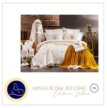 Load image into Gallery viewer, &quot;Arna Lisa&quot; Luxury Royal Bedding Set - 20 pieces French Laced Embroidery
