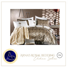 Load image into Gallery viewer, &quot;Arna Lisa&quot; Royal Collection Bedding Set - 11 Piece Cappuccino
