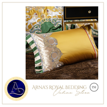 Load image into Gallery viewer, &quot;Arna Lisa&quot; Royal Collection -  Luxury Vintage Brocade Jacquard Egyptian Cotton Lion Embroidered - King 12 Piece
