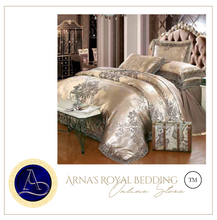 Load image into Gallery viewer, &quot;Arna Lisa&quot; Royal Collection - New Jacquard Satin Royal Luxury Bedding - Queen- 6 Piece
