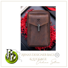 Load image into Gallery viewer, &quot;Legend Collection&quot; - Designer Cowhide/Horse Leather Phone Bag - Black or Coffee
