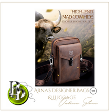 Load image into Gallery viewer, &quot;Legend Collection&quot; - Designer Cowhide/Horse Leather Phone Bag - Black or Coffee
