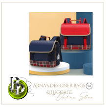 Load image into Gallery viewer, &quot;Arna&#39;s Designer School Bags&quot; New Product! British Tartan Red Primary Flip Large-capacity Bag
