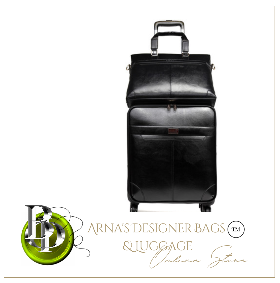 High Quality Genuine Leather 2 Piece Luggage Set - Brown or Black - Many Sizes