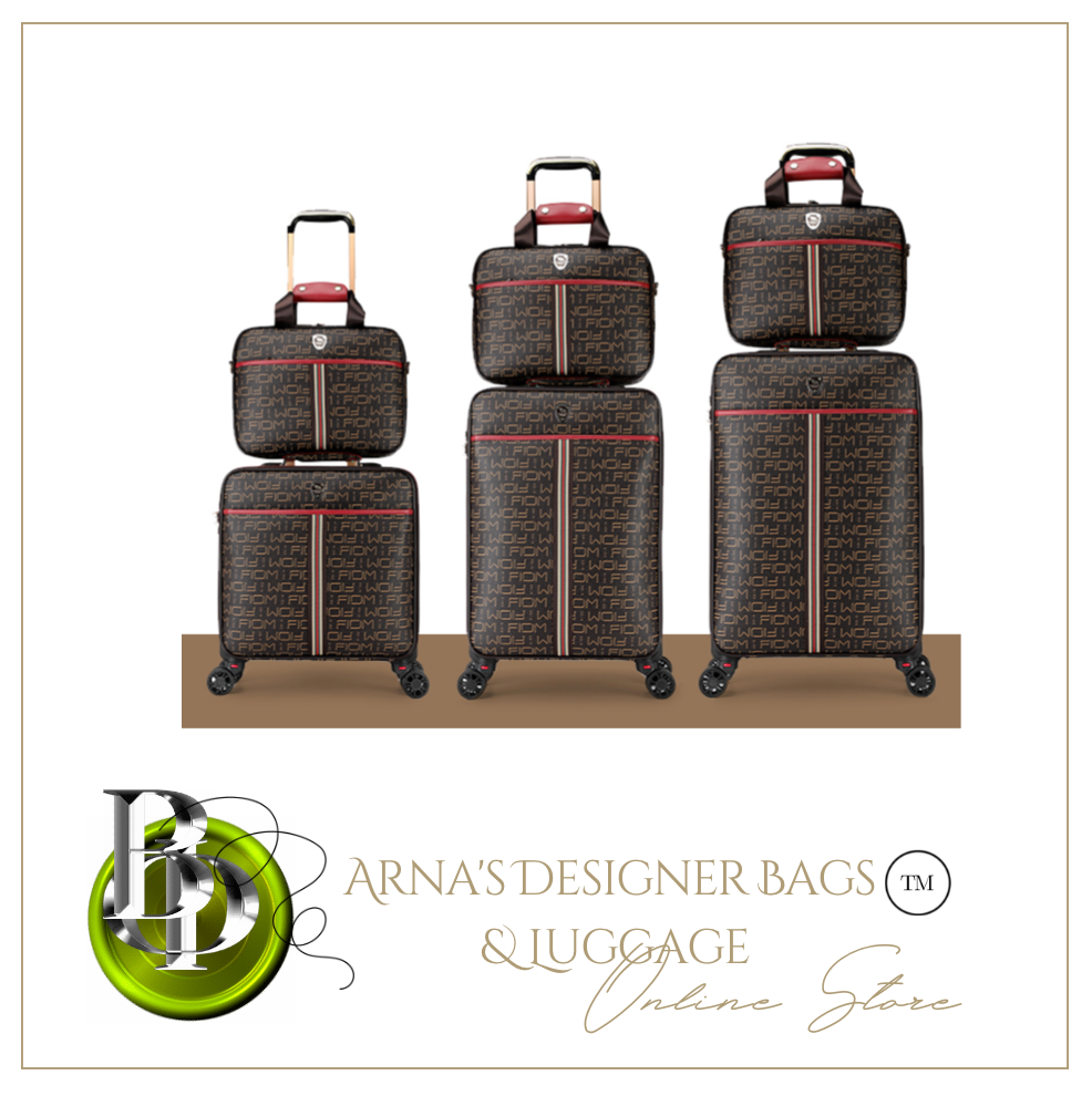 Designer Genuine Leather 2 Piece Rolling Luggage Set - Many Sizes