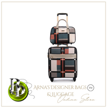 Load image into Gallery viewer, Top Quality Designer Material &amp; Leather 2 Piece Rolling Luggage Set - Many Sizes
