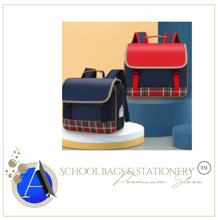 Load image into Gallery viewer, &quot;Arna&#39;s Designer School Bags&quot; New Product! British Tartan Red Primary Flip Large-capacity Bag
