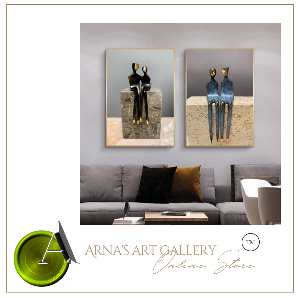 Arna's Luxury Painting Collection - Abstract Metal Figure Statue Modern Man Sculpture