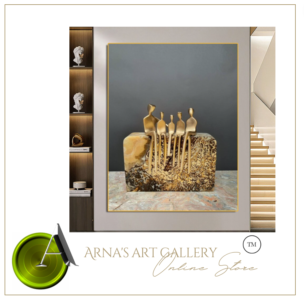 Arna's Luxury Painting Collection - Abstract Metal Figure Statue Modern Sculpture