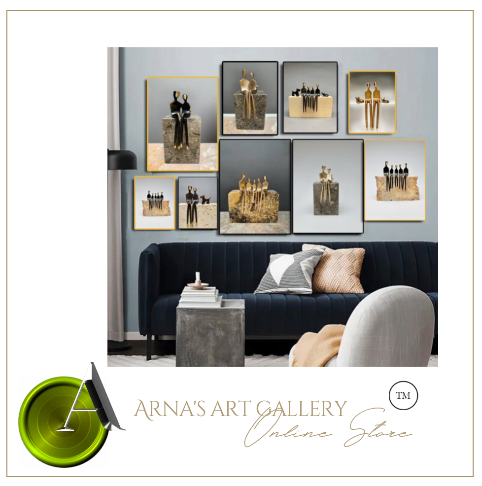 Arna's Luxury Painting Collection - Abstract Metal Figure Statue Modern Man Sculpture