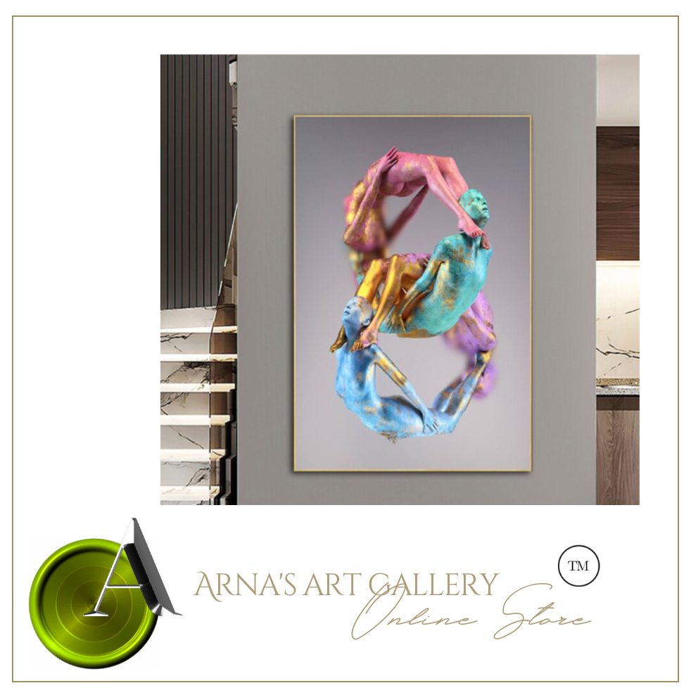 Arna's Luxury Painting Collection - Abstract Metal Figure Statue Modern Man Sculpture