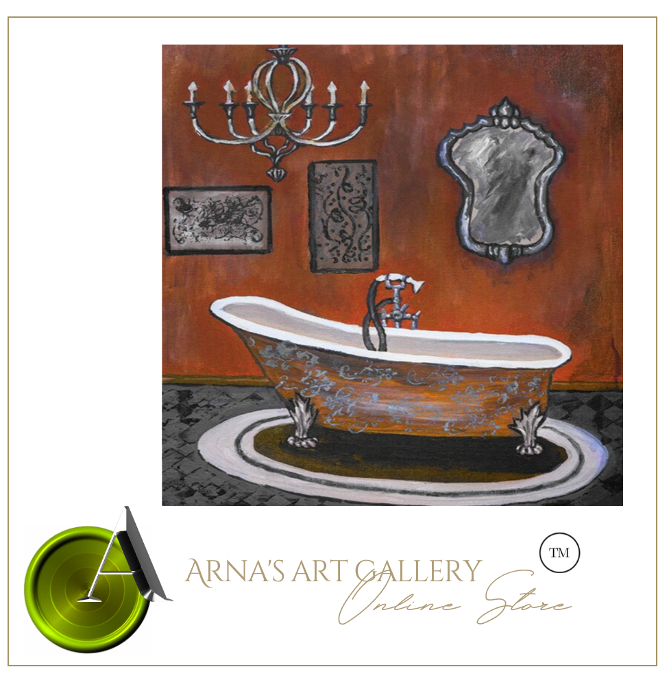 Arna's Luxury Painting Collection - Modern/Vintage French Style Victorian Bathtub - Many Styles