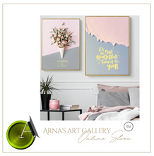 Load image into Gallery viewer, Arna&#39;s Luxury Painting Collection - Nordic Pink Flower Graphics Painting
