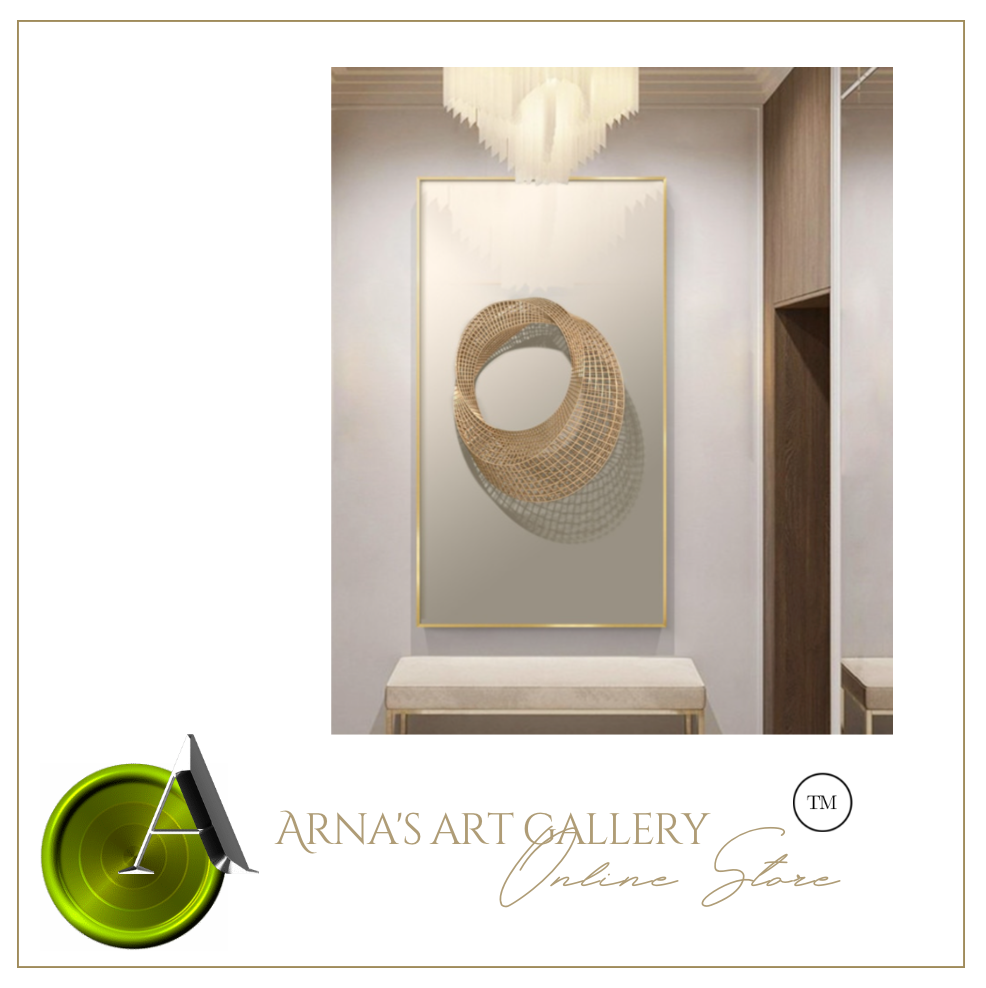 Arna's Luxury Painting Collection - Modern Stereo Gold Abstract Print Canvas Painting
