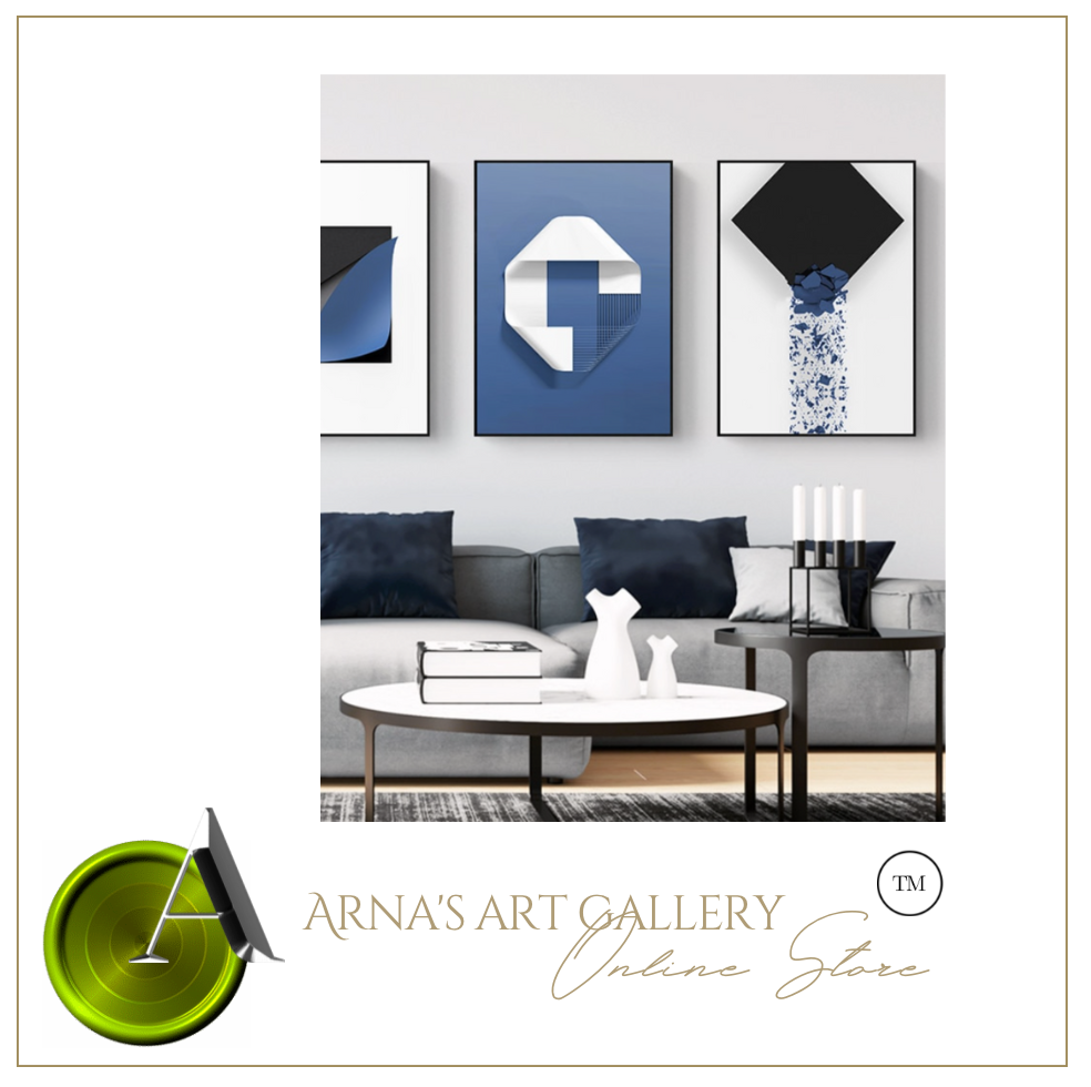 Arna's Luxury Painting Collection - Nordic Abstract Geometry Print Canvas Painting
