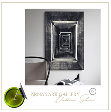 Load image into Gallery viewer, Arna&#39;s Luxury Painting Collection - Nordic Black &amp; White Geometry Corridor Print Canvas Painting
