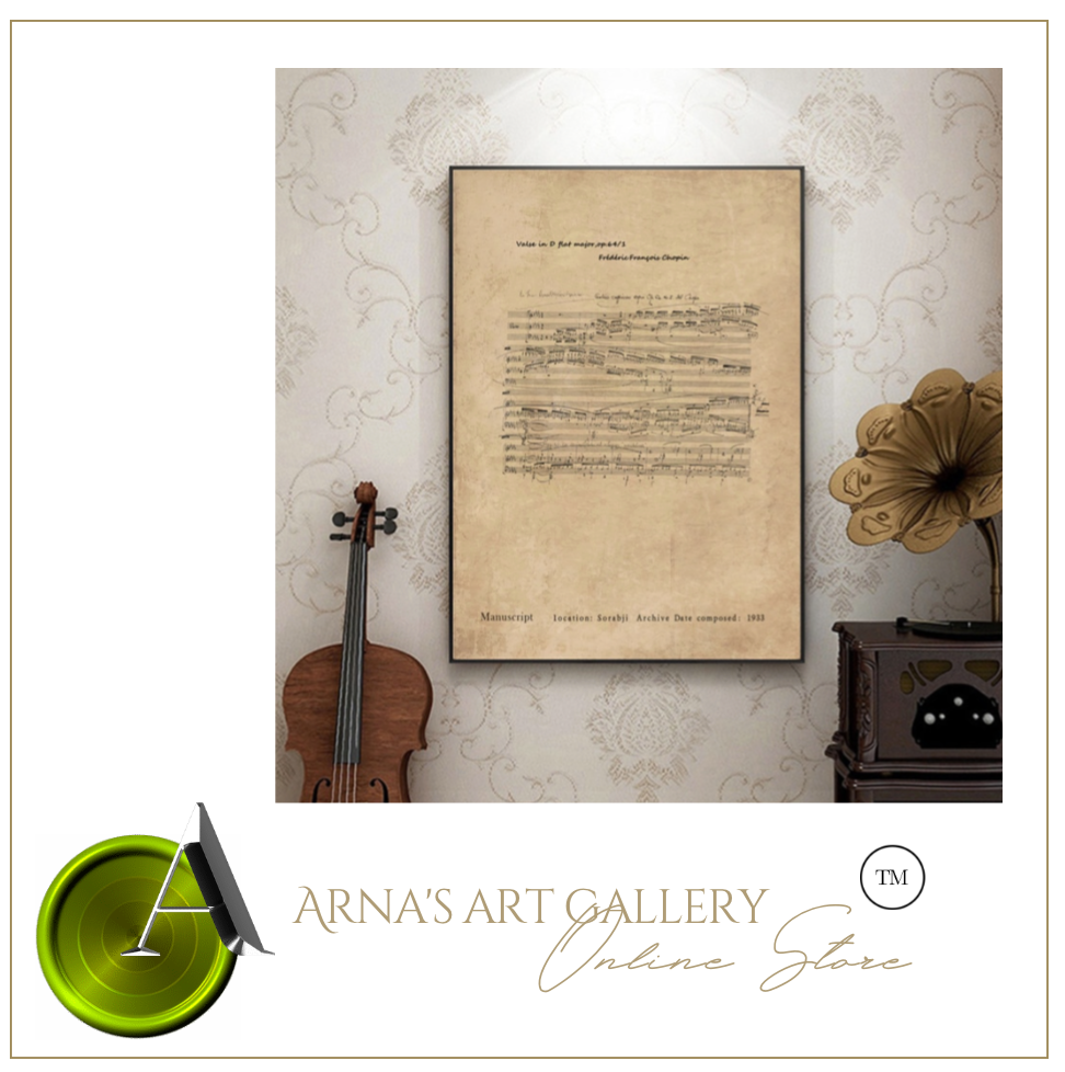 Arna's Luxury Painting Collection - Classical Musical Notes Canvas Painting - Many Styles