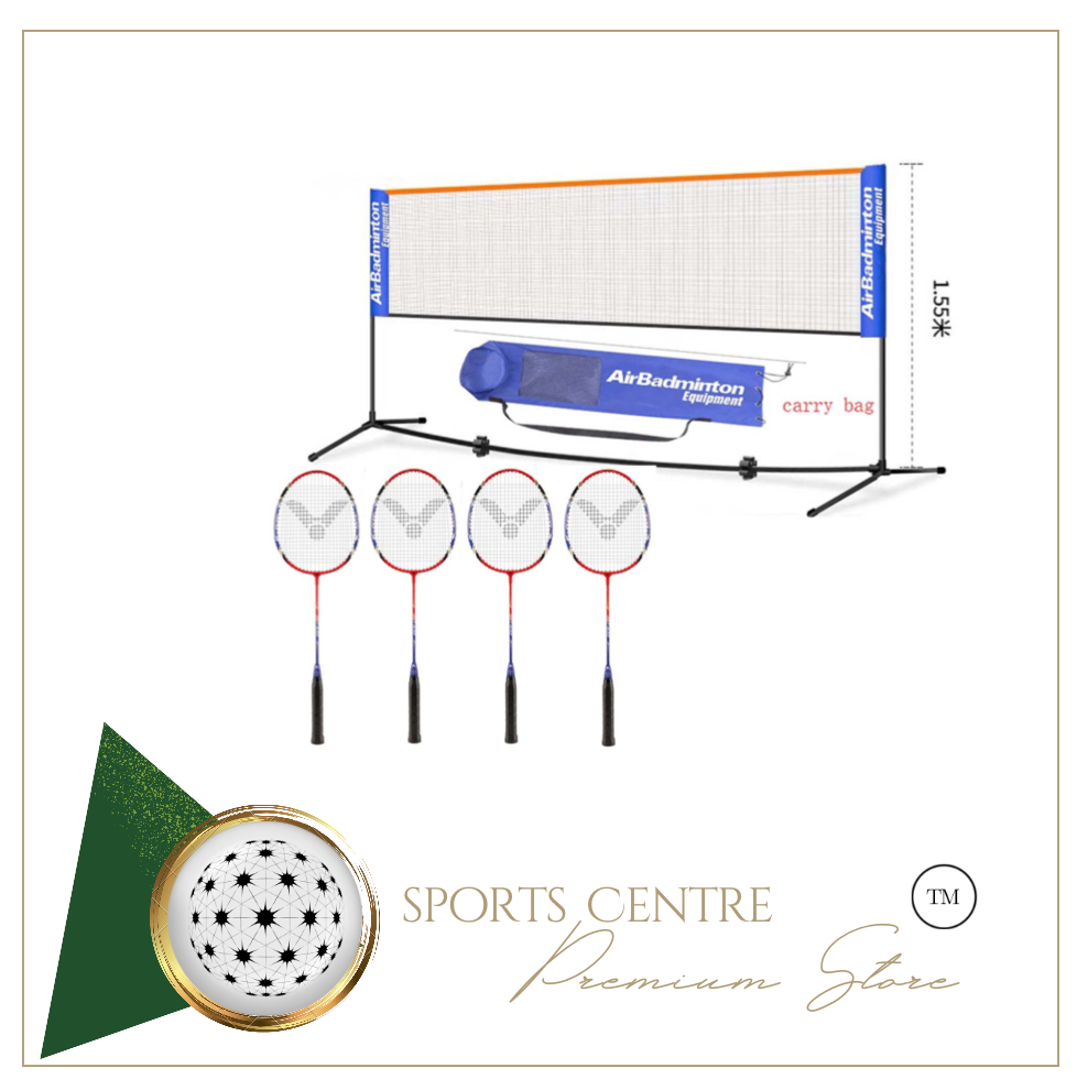 AirBadminton Offical 6 Metre Net & Racket Set
