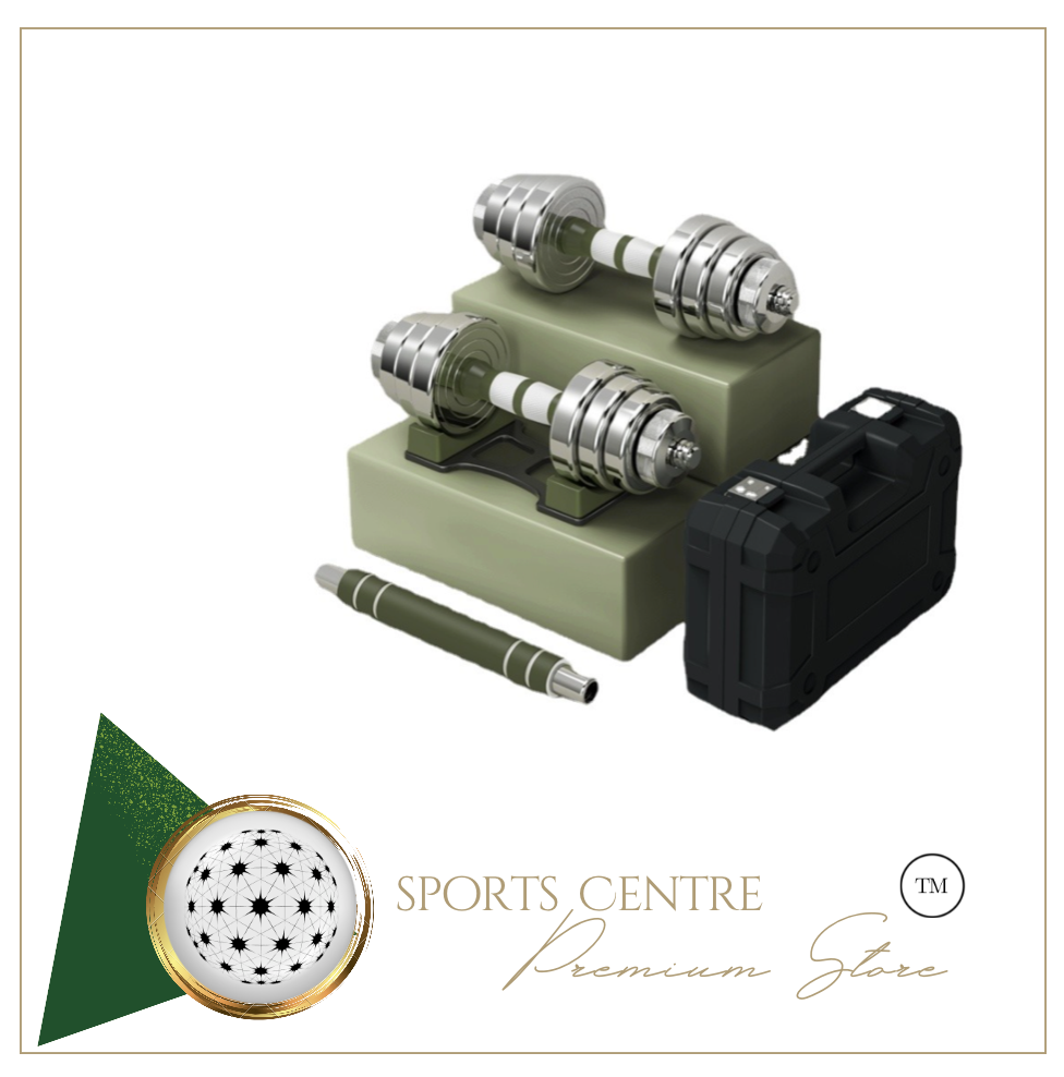 Limited Edition - Silver Green Dumbbell Set + Case (Slim & Sleek) 40Kg