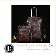 Load image into Gallery viewer, Crocodile Genuine Leather 2 Piece Luggage Set - Brown or Black - Many Styles 20&quot;
