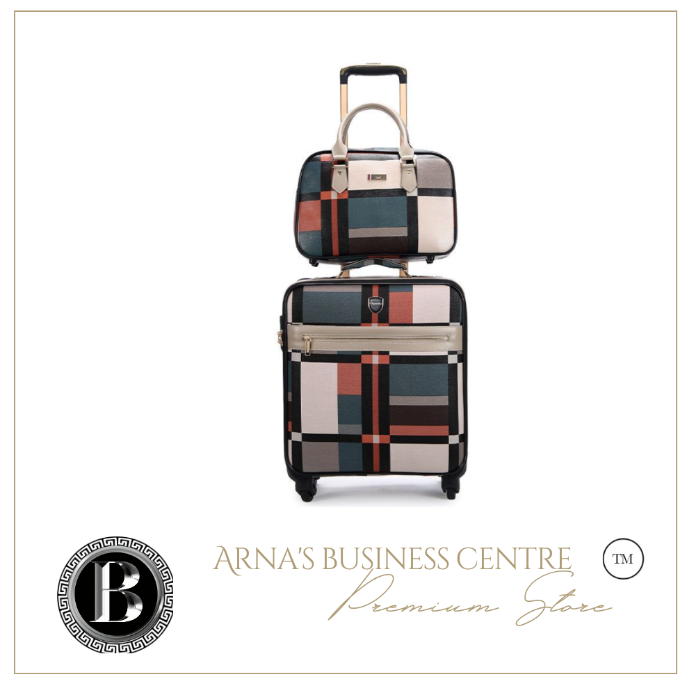 Top Quality Designer Material & Leather 2 Piece Rolling Luggage Set - Many Sizes
