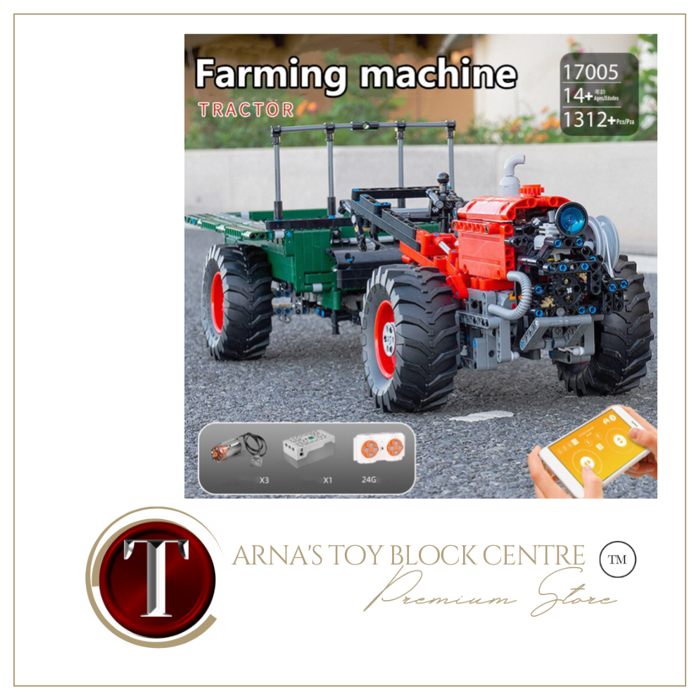 Architecture Series Building Blocks - Motorized Tractor Model Garage Creativity Expert Technology APP RC