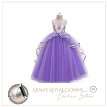 Load image into Gallery viewer, &quot;Arna&quot; Royal Gown Collection - Girls Unicorn Summer Dresses Tutu Long
