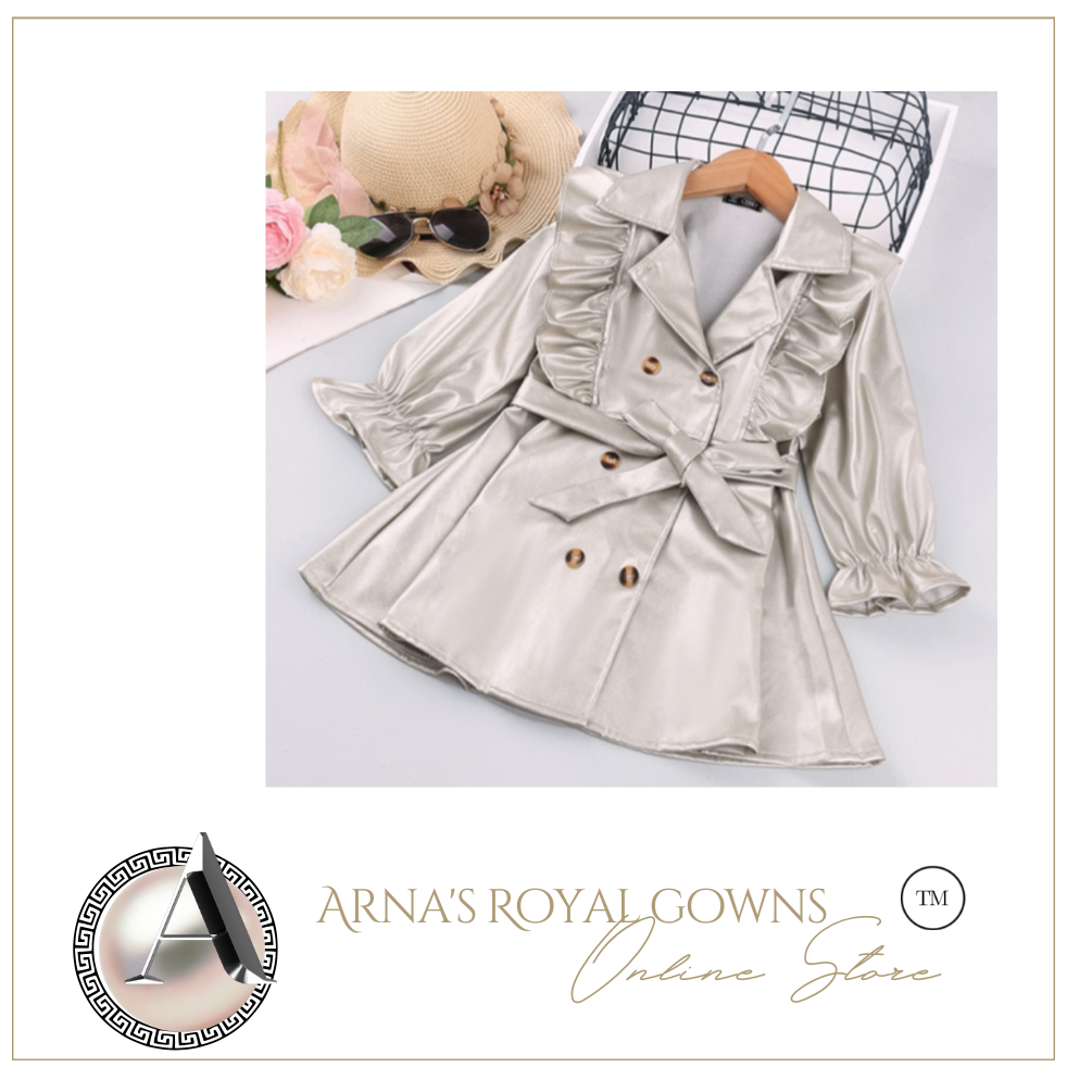 Arna Royal Gown Collection - Girls Overcoat Windproof Double Breasted Trench Coat - Many Sizes