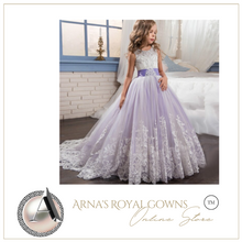 Load image into Gallery viewer, &quot;Arna&quot; Royal Gown Collection - Girls Wedding Evening Party Bridesmaid Long Dress Prom Gown Children Teenager New Year Princess Costume
