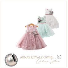 Load image into Gallery viewer, &quot;Arna&quot; Royal Gown Collection - Little Girl Flower Party Lace Tutu Dress Baby Kids Sleevess Dresses Clothes Summer Children Wedding Birthday
