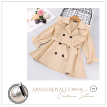 Load image into Gallery viewer, Arna Royal Gown Collection - Girls Overcoat Windproof Double Breasted Trench Coat - Many Sizes
