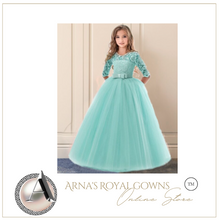 Load image into Gallery viewer, &quot;Arna&quot; Royal Gown Collection - Girls Wedding Evening Party Bridesmaid Long Dress Prom Gown Children Teenager New Year Princess Costume
