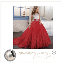 Load image into Gallery viewer, &quot;Arna&quot; Royal Gown Collection - Girls Wedding Evening Party Bridesmaid Long Dress Prom Gown Children Teenager New Year Princess Costume
