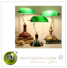 Load image into Gallery viewer, Arna Royal Collection - Nordic Retro Vintage Table Lamps Pull Switch Classical Green Glass Desk Lamp
