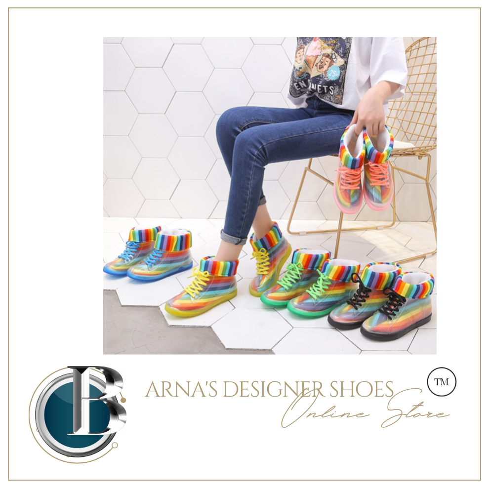 Modern - Short Martin Rain Boots Non-Slip Rain Shoes Rubber Transparent