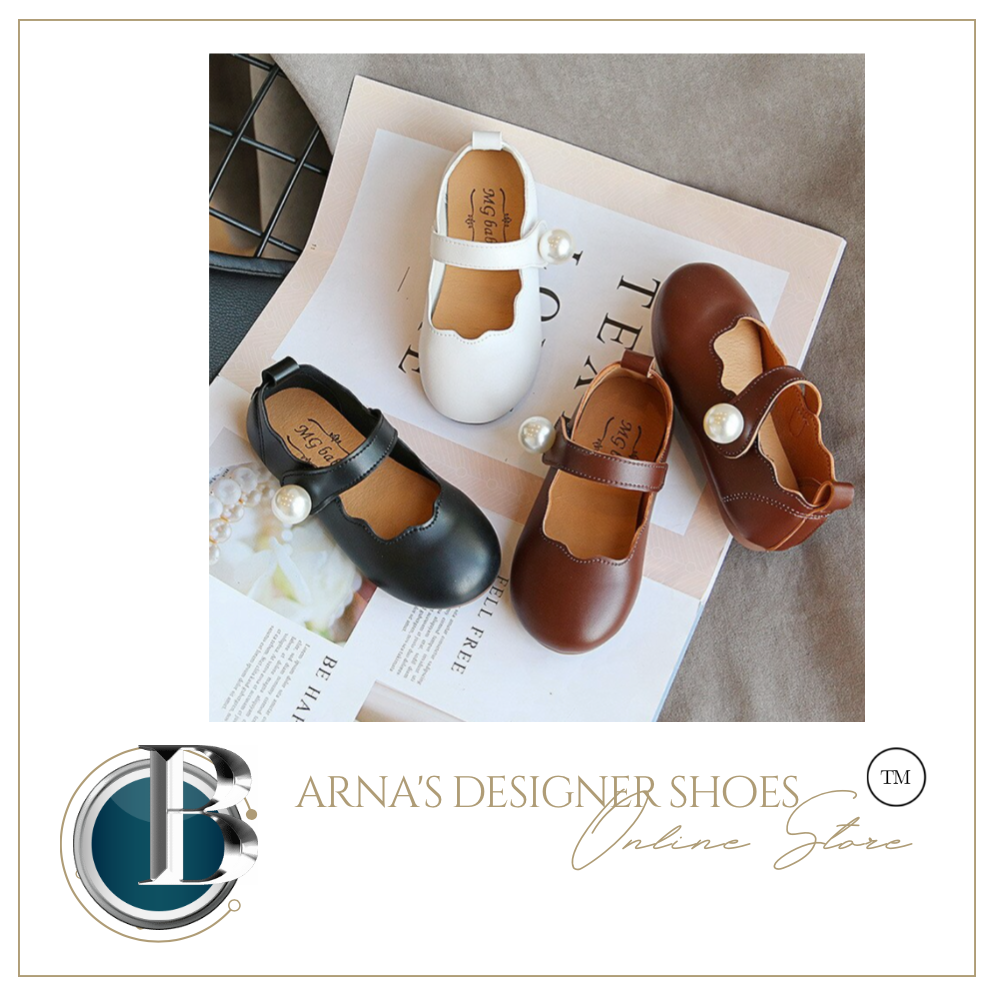 Arna's Shoe Collection - Children's Leather Round Toe Flat