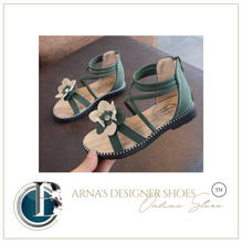 Load image into Gallery viewer, Arna Shoe Collection - Beautiful Girls Roman Sandal Zipper in many Sizes/Colours &amp; Styles
