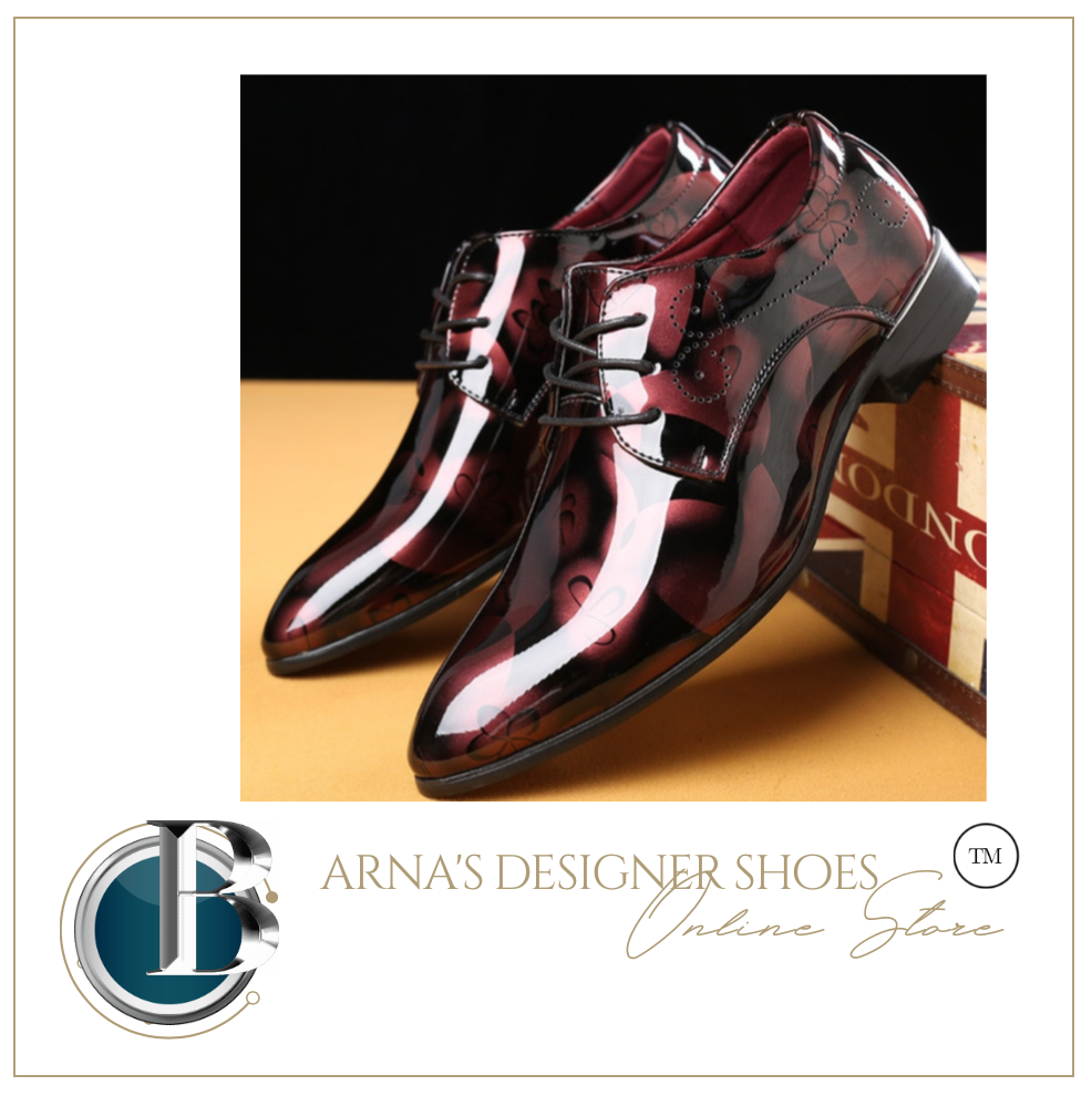 Mens Patent Leather Shoes Pointed Toe Business Wedding Shoes -  Many Sizes & Colours