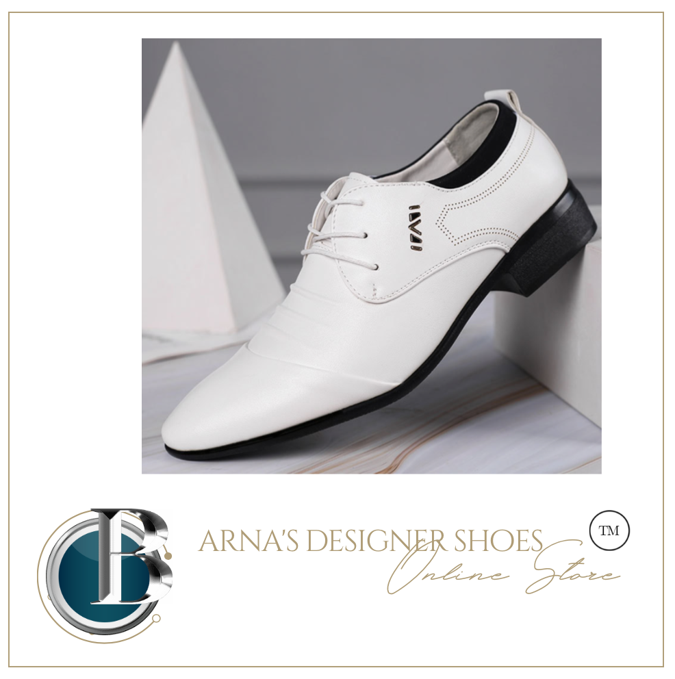 British Slip On Split Leather Pointed Toe Shoes Business Wedding Formal Shoes - Many Colours & Sizes