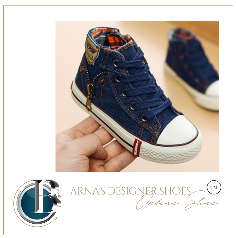 Boys Girls Sport Shoes Breathable Denim Sneakers