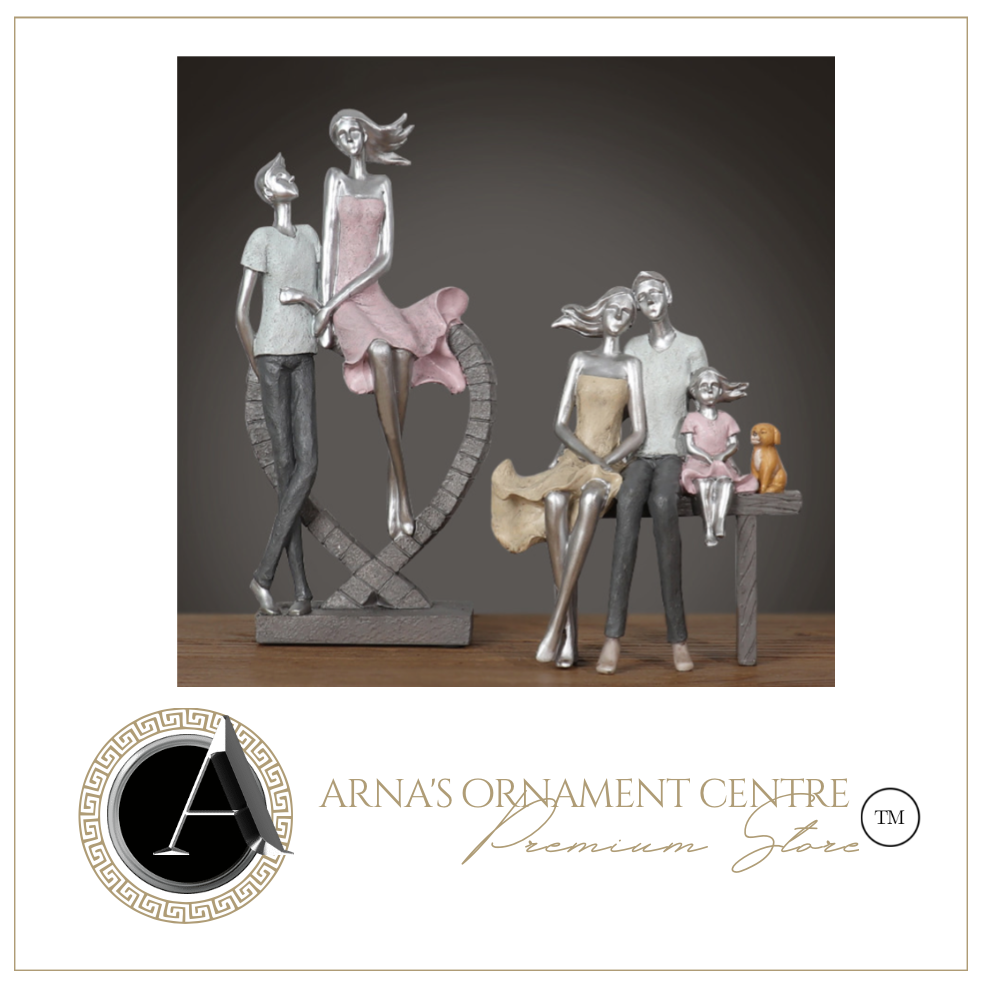 Nordic Sculpture Designer Family Statue Book Shelf Accessories - Office Home & Living