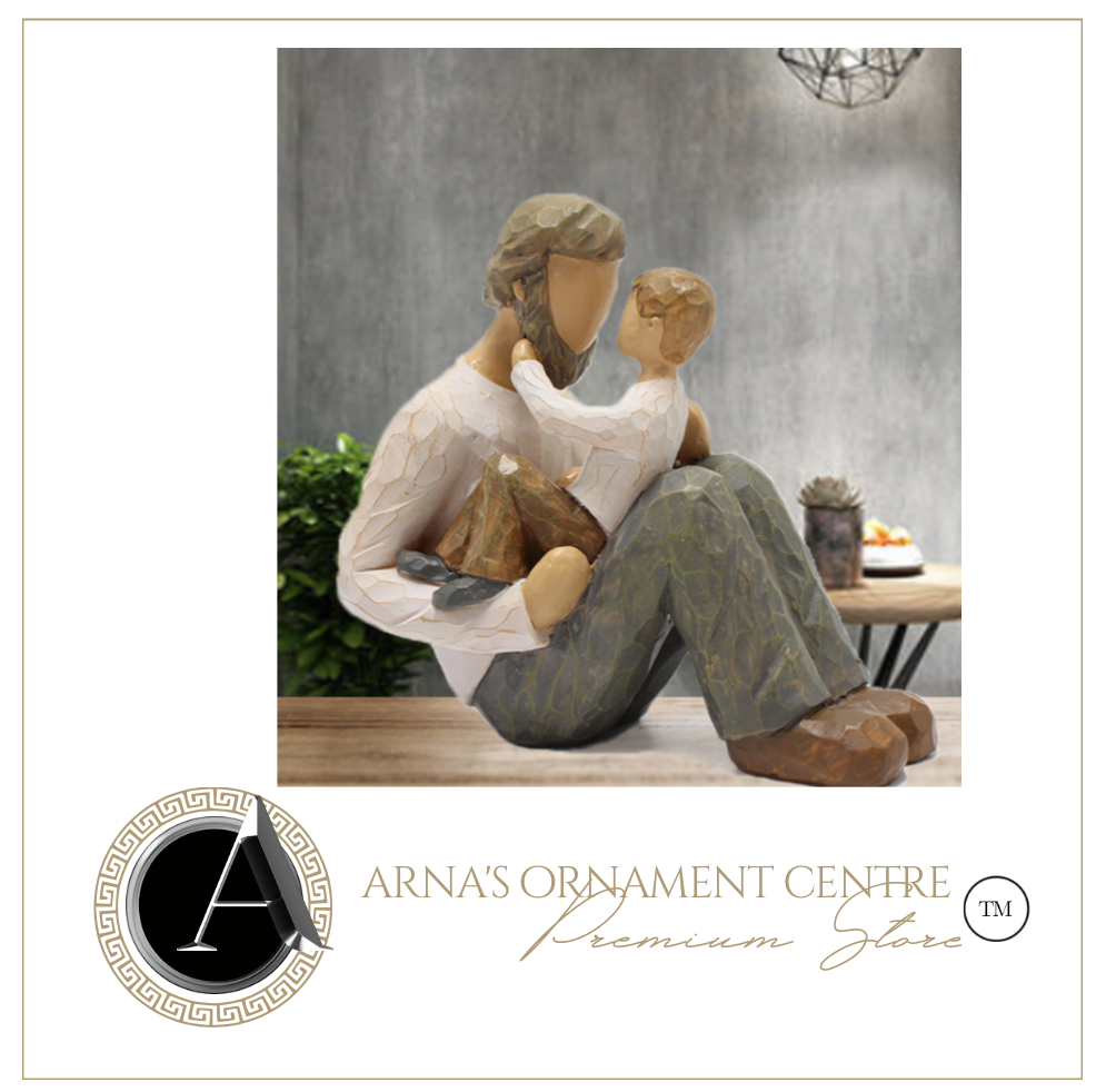 Nordic Sculpture Designer Father & Son Statue Book Shelf Accessories - Office Home & Living