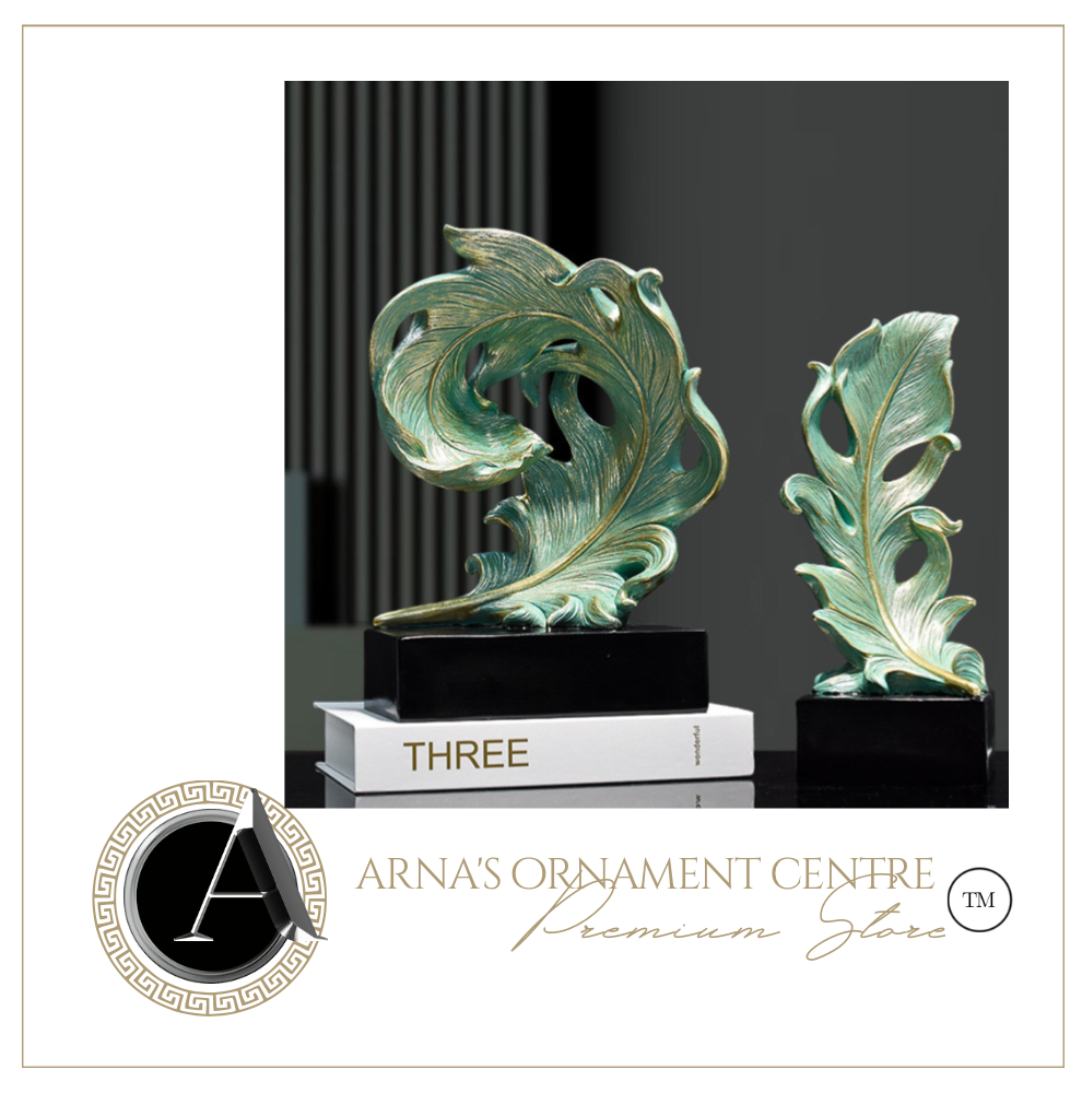 Luxury Feather Statue Designer Gold or Green