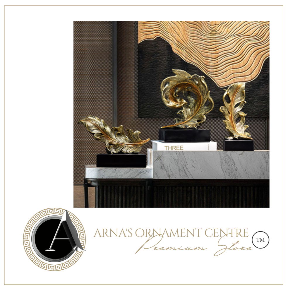 Luxury Feather Statue Designer Gold or Green