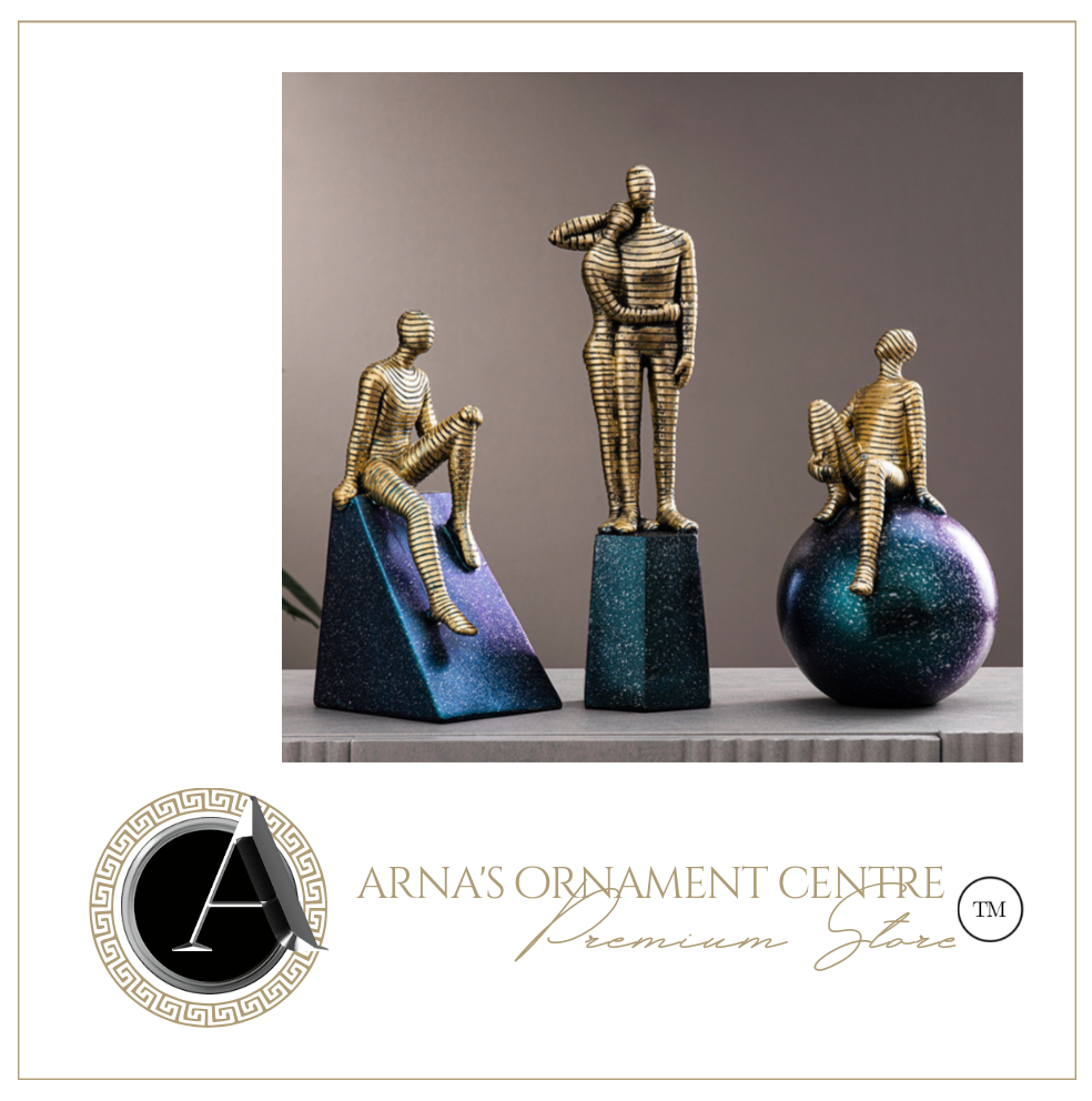 Nordic Abstract Sculpture Golden Book Shelf Accessories - Office Home & Living