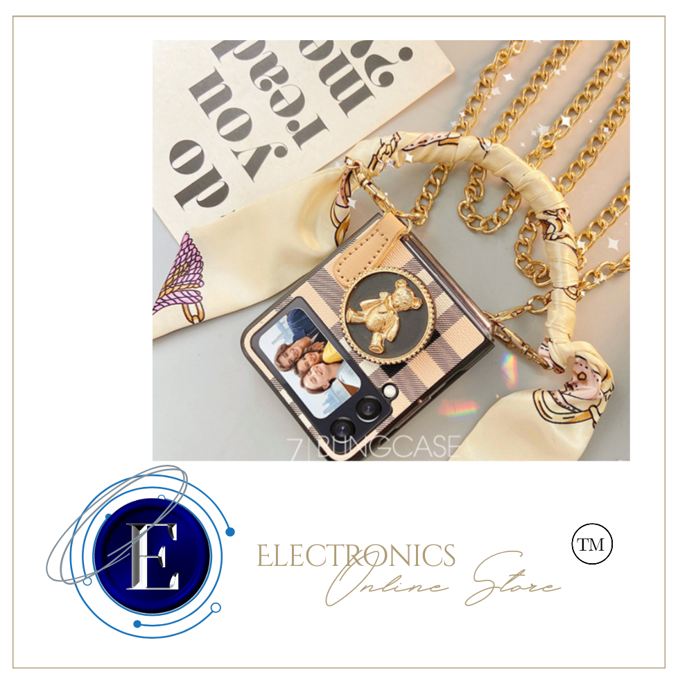 Designer Teddy Bear Samsung Case + Ring Stand - Galaxy Zip Flip 3 - Galaxy Zip Flip 4 (Many Styles)