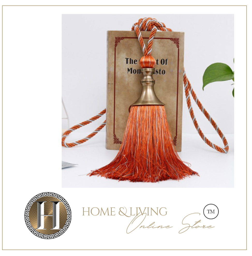 2PCS Tassel Curtain Tieback Retro Style Curtain Decorative Accessories, Rope Buckle Straps with Hanging Ball