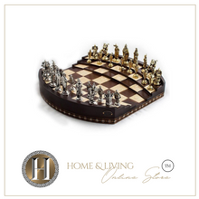 Load image into Gallery viewer, &quot;Arna Lisa&quot; Luxury Vintage Finest Collection - Handmade Walnut Wood 3D Big Size Chess Arena - Luxury Zinc Figures
